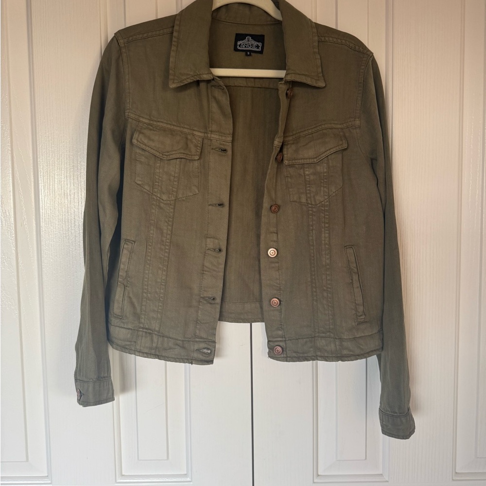 Angie Olive Green Jean Jacket